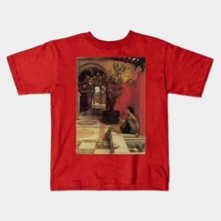 An Oleander by Sir Lawrence Alma-Tadema Kids T-Shirt